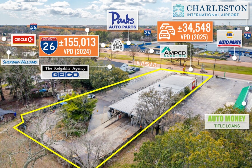 Primary Photo Of 5506 Rivers Ave, Charleston Carwash For Sale