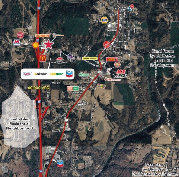 More Photos Of 301 Cane Creek Rd, Warrior Land For Lease