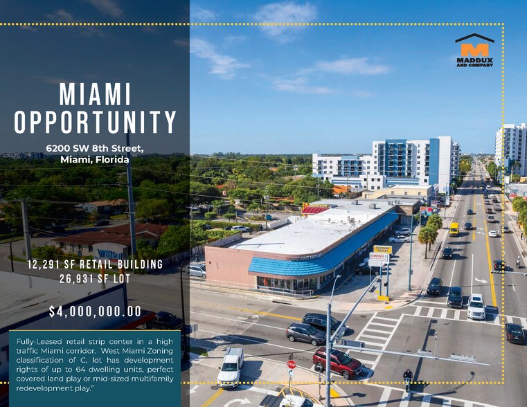 Primary Photo Of 6200 SW 8th St, West Miami Freestanding For Sale