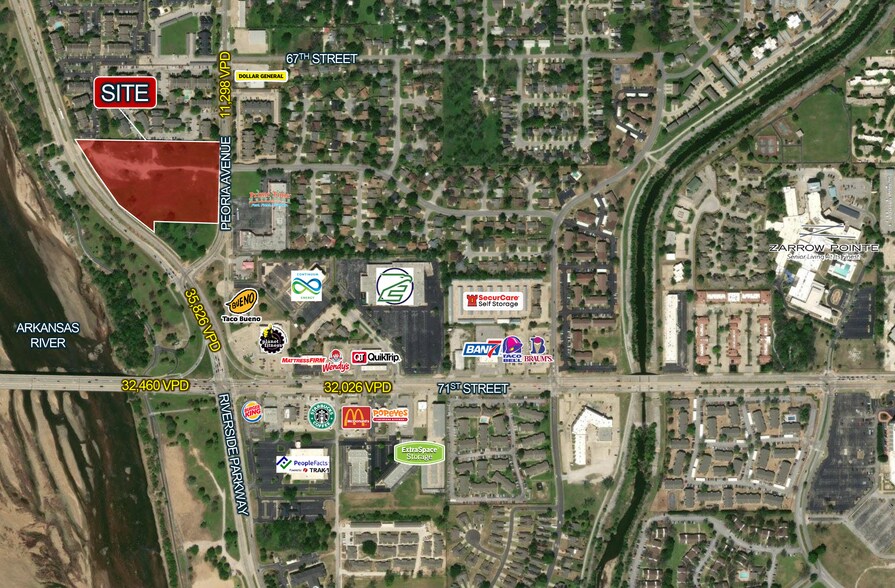 Primary Photo Of E 71st St & Riverside Pkwy, Tulsa Land For Sale