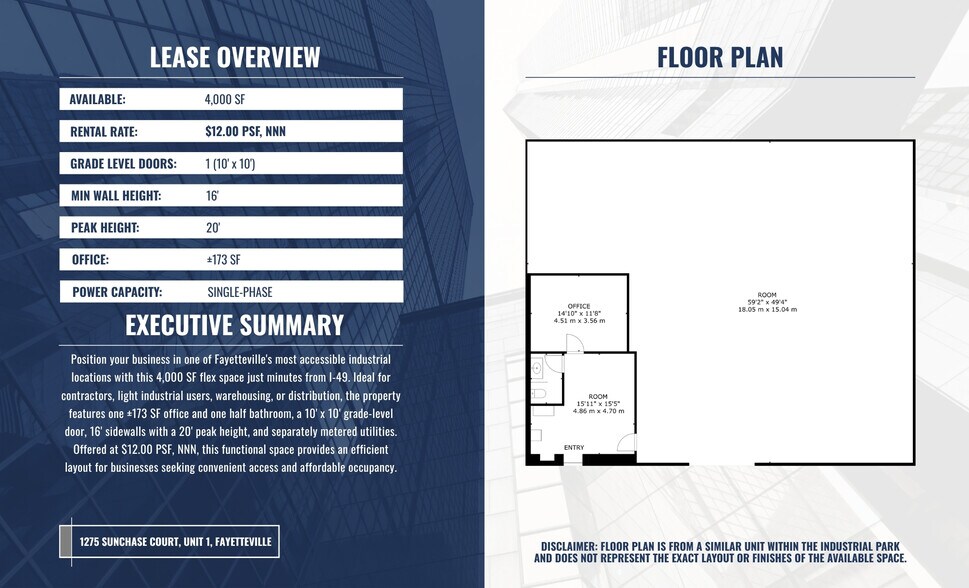 More Photos Of 1275 W Sunchase Ct, Fayetteville Warehouse For Lease