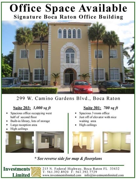 More Photos Of 299 W Camino Gardens Blvd, Boca Raton Office For Lease