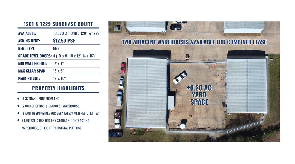 More Photos Of 1229 W Sunchase Ct, Fayetteville Warehouse For Lease