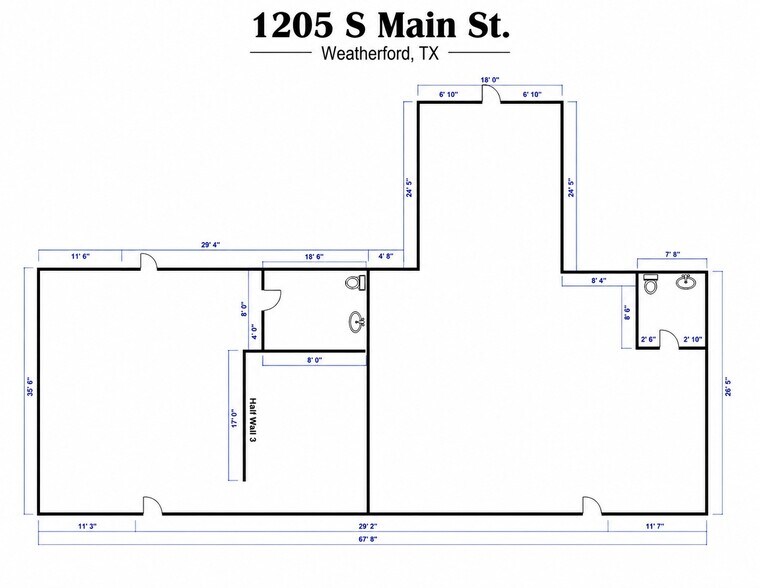 More Photos Of 1205 S Main St, Weatherford Freestanding For Sale