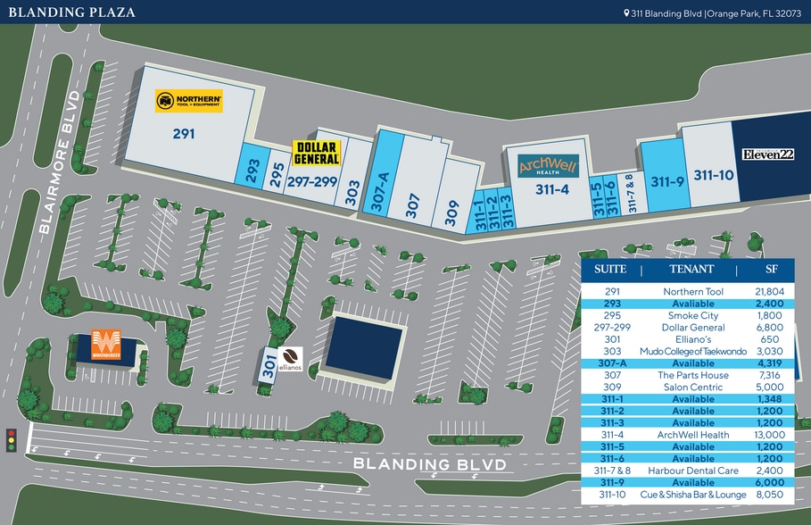 More Photos Of 291-311 Blanding Blvd, Orange Park General Retail For Lease