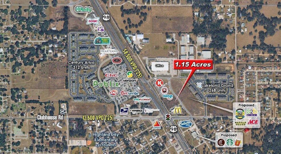 Primary Photo Of NEQ US 98 & Clubhouse Rd, Lakeland Land For Lease