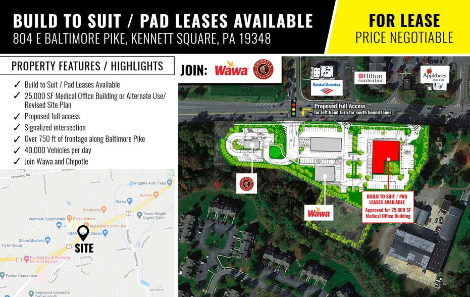 Primary Photo Of 804 E Baltimore Pike, Kennett Square Land For Lease