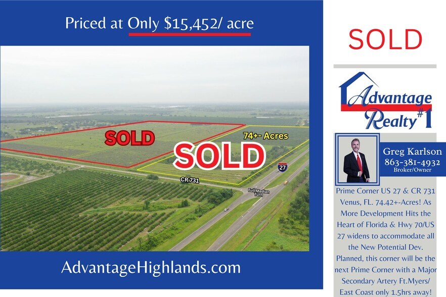 Primary Photo Of 220 US 27 hwy, Venus Land For Sale