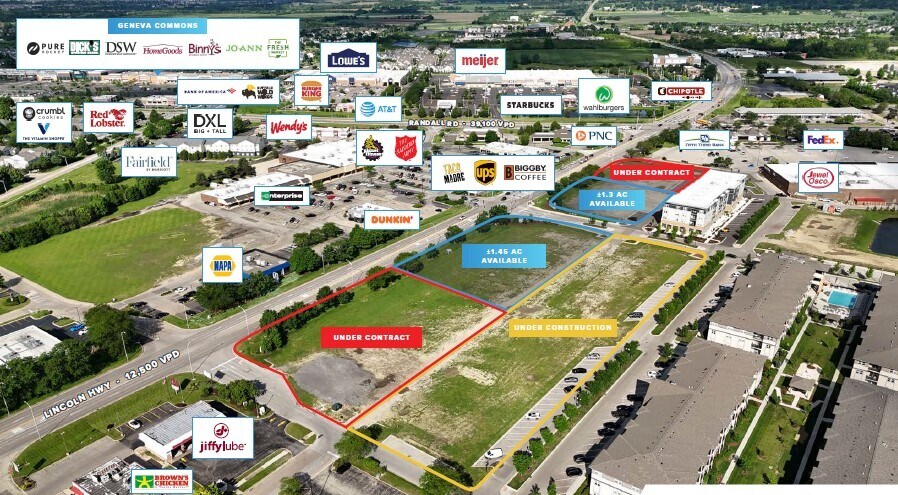 Primary Photo Of NWQ Randall & Lincoln Highway, St Charles Land For Sale