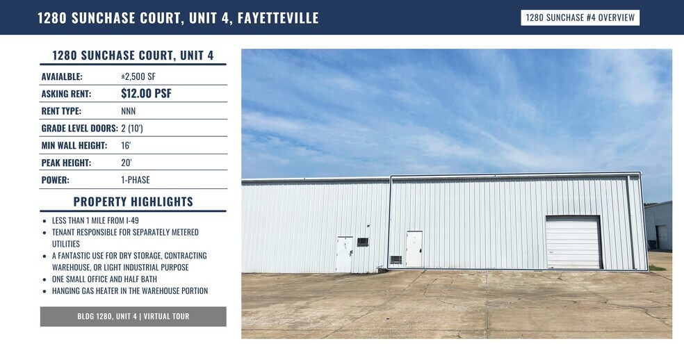 More Photos Of 1280 W Sunchase Ct, Fayetteville Warehouse For Lease