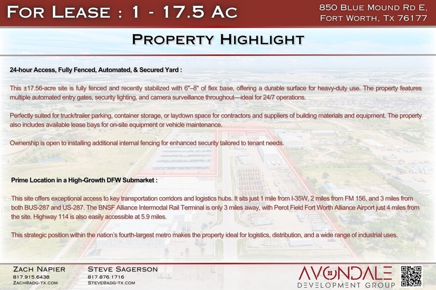 More Photos Of 850 Blue Mound Rd W, Haslet Industrial For Lease