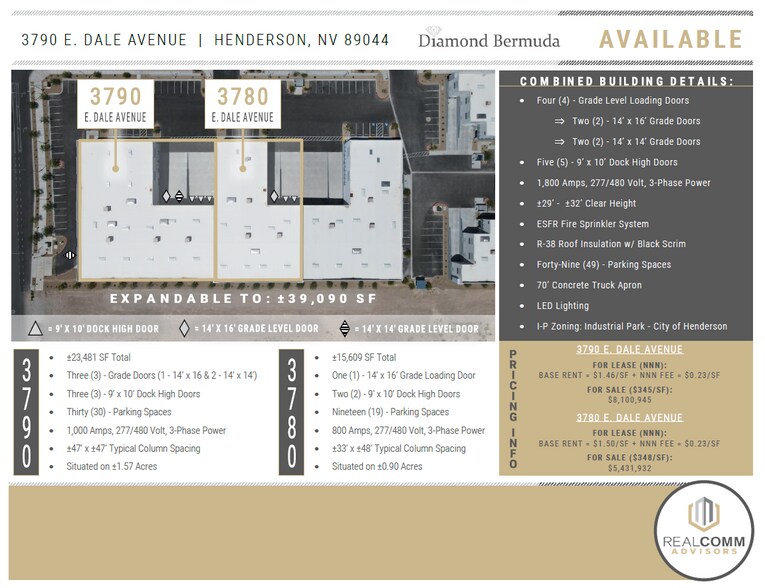 More Photos Of 3790 E Dale Ave, Henderson Warehouse For Lease