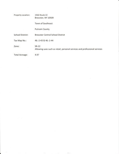 Primary Photo Of 1566 NY-22, Brewster Village Land For Sale