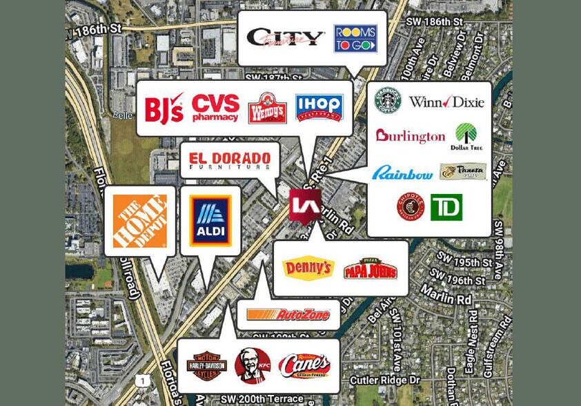 More Photos Of 19325-19371 S Dixie Hwy, Miami Storefront For Lease