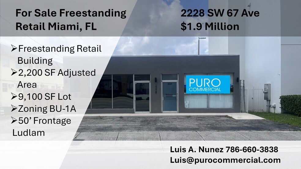 Primary Photo Of 2228 SW 67th Ave, Miami Storefront For Sale