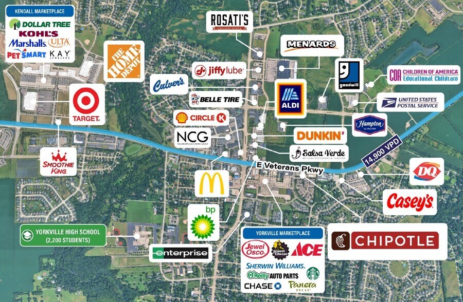 More Photos Of 444 E Veterans Pky, Yorkville General Retail For Sale