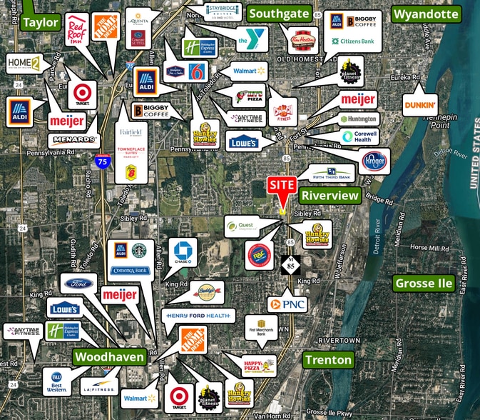 More Photos Of 13620-13720 Sibley Rd, Riverview General Retail For Lease