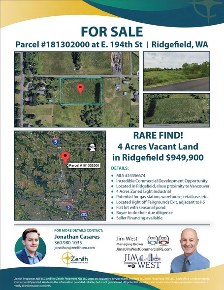 Primary Photo Of Parcel #181302000 at NE 194th St, Ridgefield Land For Sale