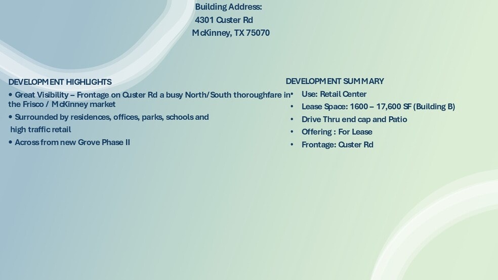 More Photos Of 4301 S Custer Rd, McKinney Storefront For Lease