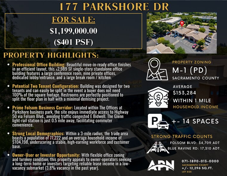 More Photos Of 177 Parkshore Dr, Folsom Office For Sale
