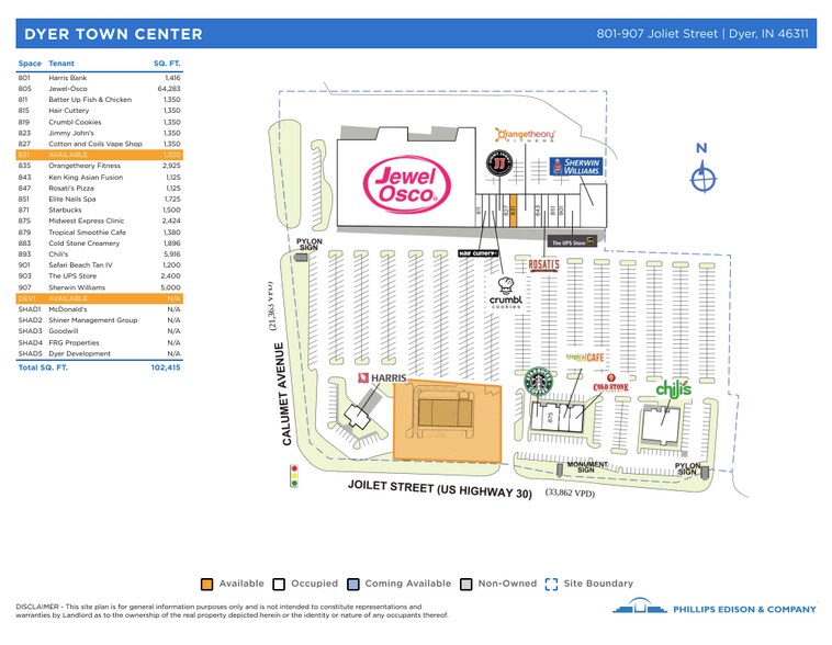 More Photos Of 807 Joliet St, Dyer General Retail For Lease