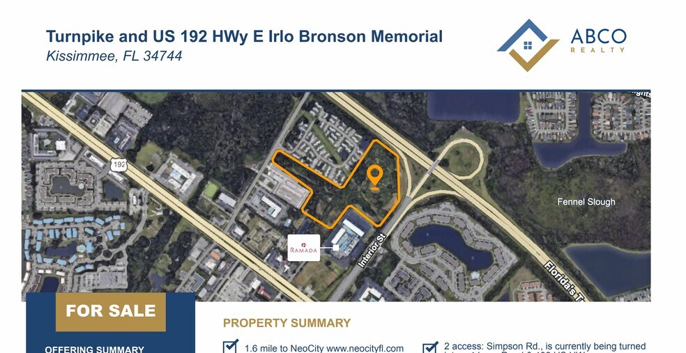 More Photos Of Turnpike and US 192 E Irlo Bronson Memorial hwy, Kissimmee Land For Sale