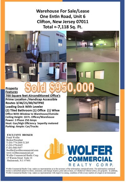 More Photos Of 1 Entin Rd, Clifton Manufacturing For Lease