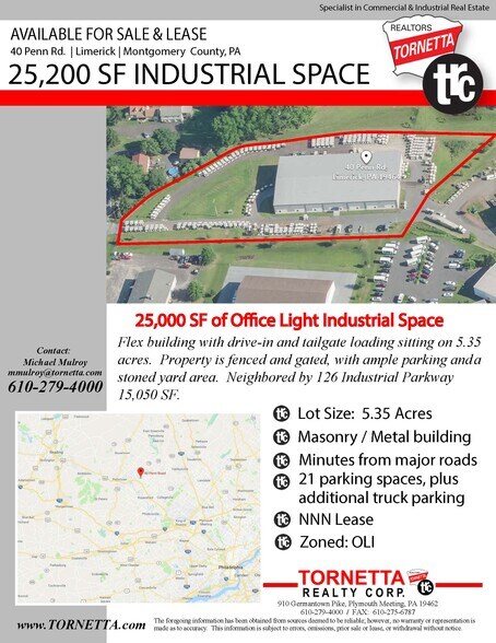 More Photos Of 40 Penn Rd, Pottstown Manufacturing For Lease