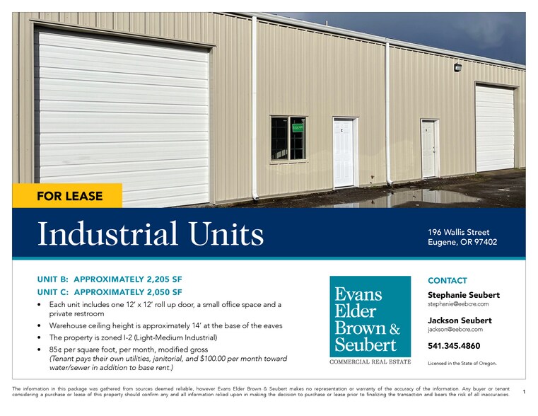 More Photos Of 196 Wallis St, Eugene Warehouse For Lease