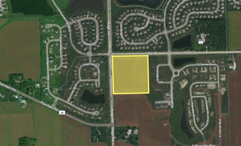 More Photos Of 17.26 AC SEC Ridge Rd & 135th St, Plainfield Land For Sale