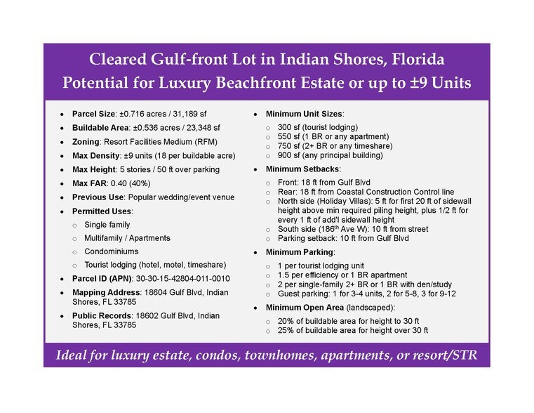 More Photos Of 18602 Gulf Blvd, Indian Shores Land For Sale