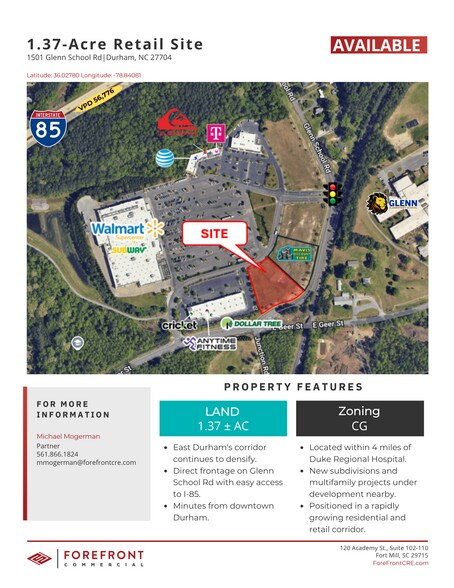 More Photos Of 1501 Glenn School Rd, Durham Land For Lease