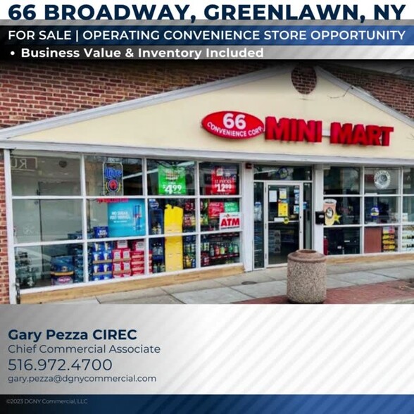 Primary Photo Of 66 Broadway, Greenlawn Convenience Store For Sale