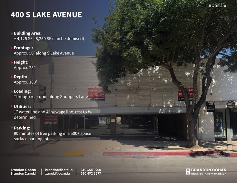 More Photos Of 396-400 S Lake Ave, Pasadena Storefront For Lease