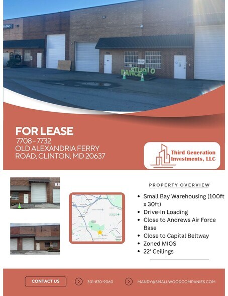 More Photos Of 7708-7732 Old Alexandria Ferry Rd, Clinton Warehouse For Lease