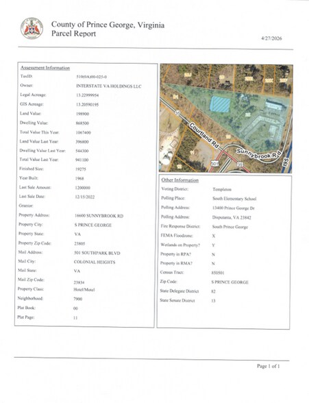 Primary Photo Of 16600 Sunnybrook Rd, Petersburg Land For Sale