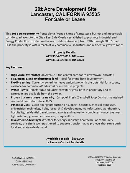 More Photos Of Ave J And 70-75 St E, Lancaster Land For Sale