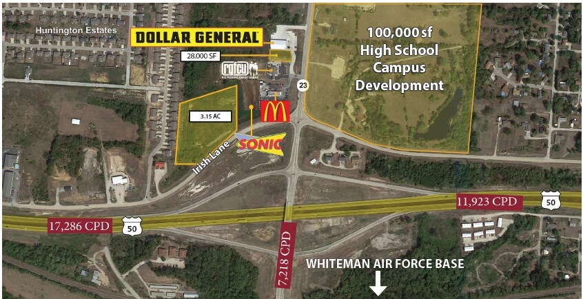 Primary Photo Of NWQ 50 Highway & Route 23, Knob Noster Land For Sale