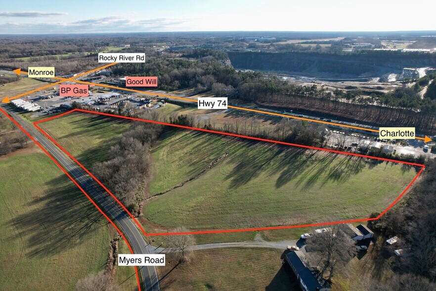 More Photos Of Myers & Rocky River Rd, Monroe Land For Sale