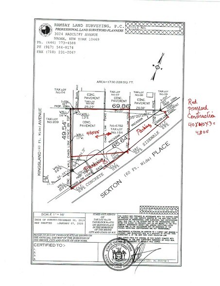 More Photos Of 1717 Sexton Place, Bronx Land For Sale