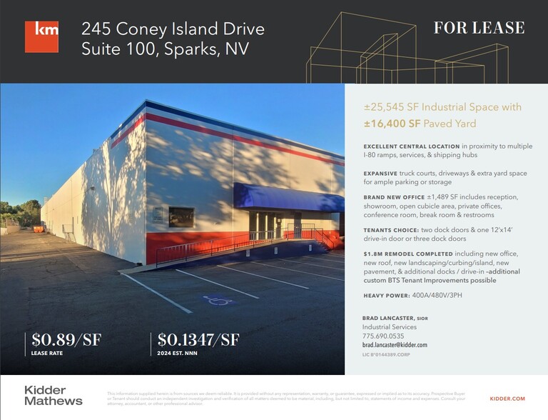 Primary Photo Of 245 Coney Island Dr, Sparks Manufacturing For Lease