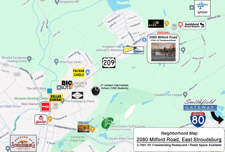 More Photos Of 2080 Milford Rd, East Stroudsburg Restaurant For Lease