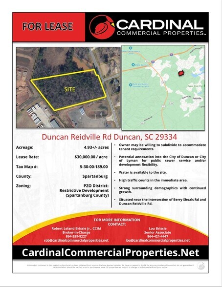 More Photos Of 1583 Duncan Reidville Rd, Duncan Land For Lease