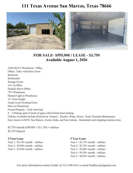 More Photos Of 111 Texas Ave, San Marcos Warehouse For Sale