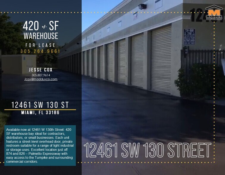 Primary Photo Of 12461-12471 SW 130th St, Miami Warehouse For Lease