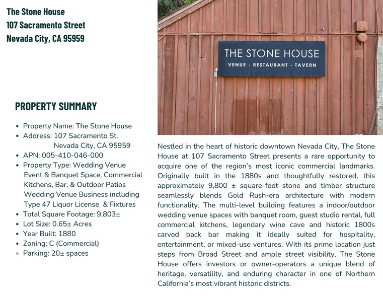 More Photos Of 107 Sacramento St, Nevada City Restaurant For Sale