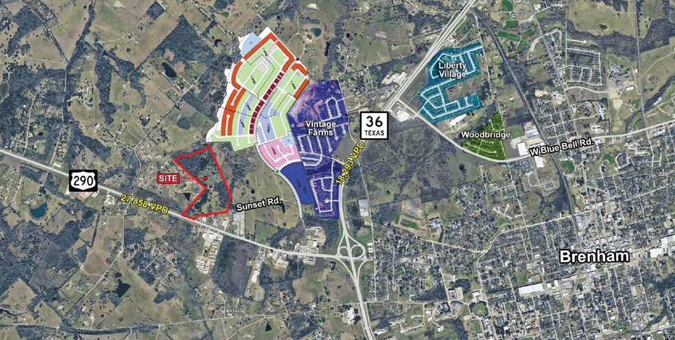 More Photos Of US 290 & Sunset rd, Brenham Land For Sale