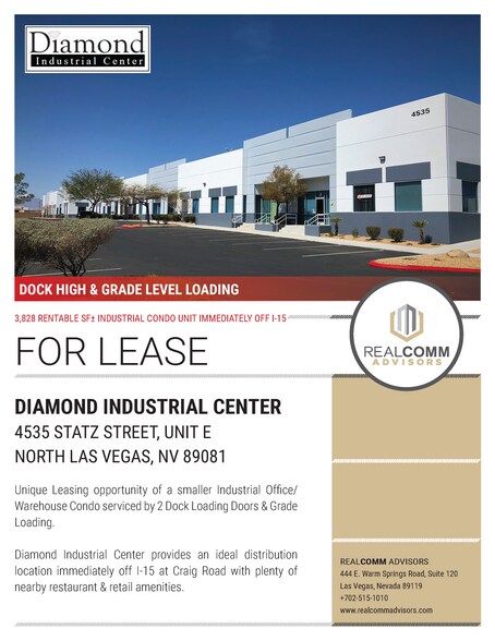 More Photos Of 4535 Statz St, North Las Vegas Warehouse For Lease