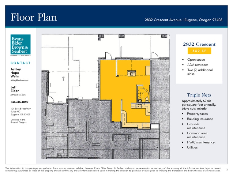 More Photos Of 2830-2832 Crescent Ave, Eugene Medical For Lease