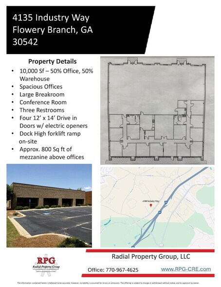 More Photos Of 4135 Industry Way, Flowery Branch Warehouse For Lease